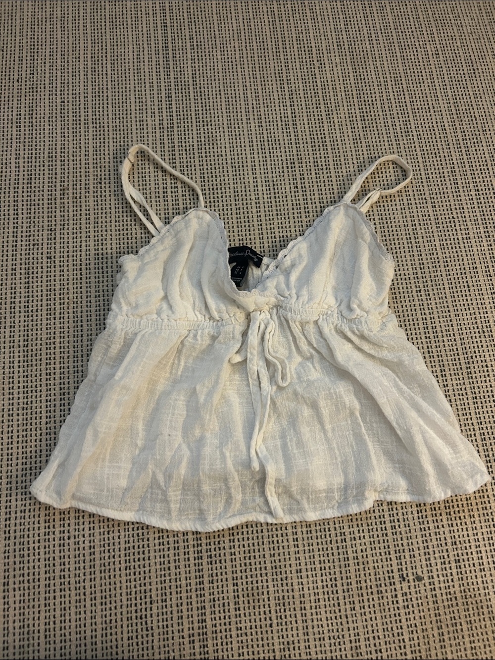 Streetwear Society Cream Adjustable Spaghetti-Strap Cami
